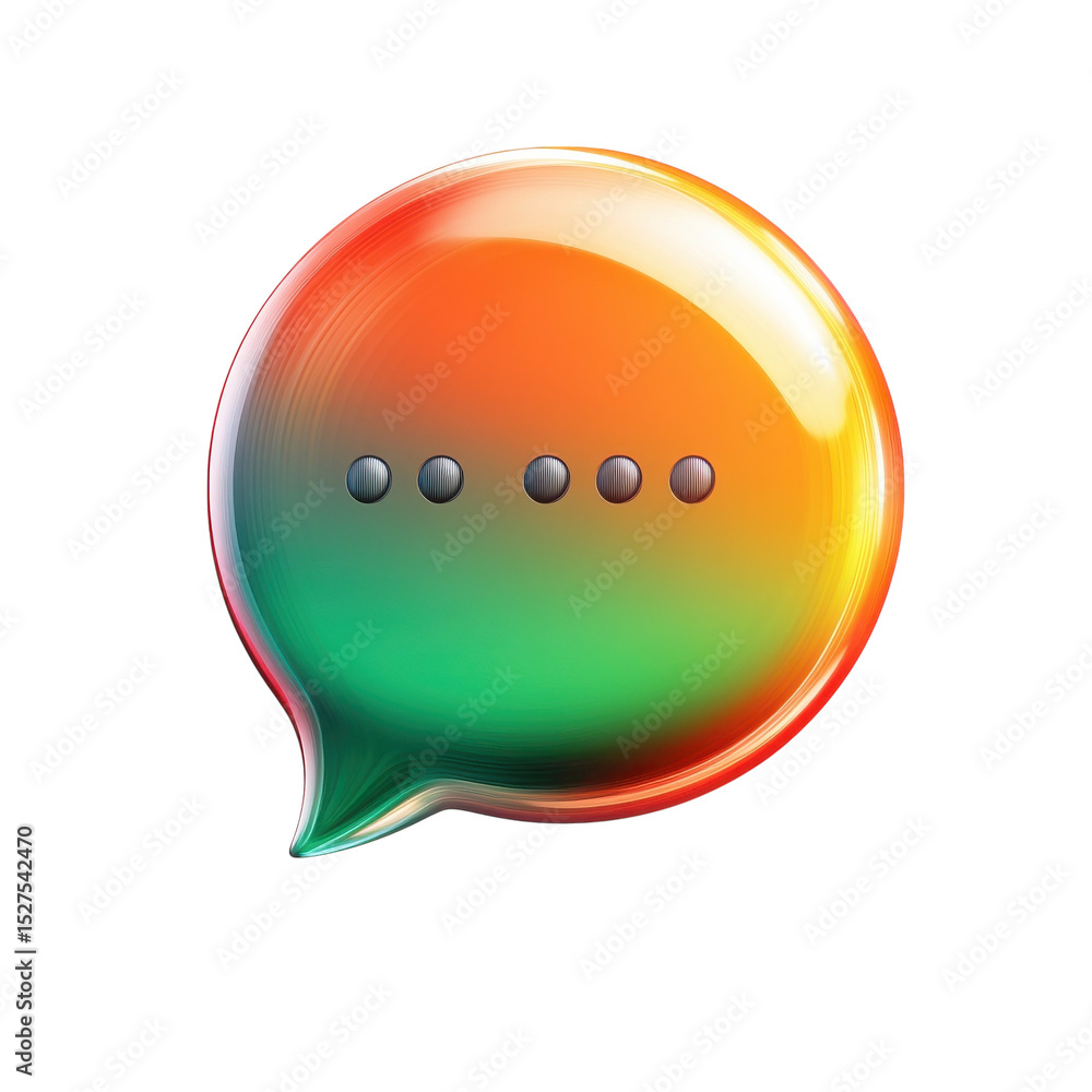 Poster colorful speech bubble graphic design icon message notification symbol ui on transparent background