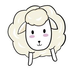 A cartoon lamb