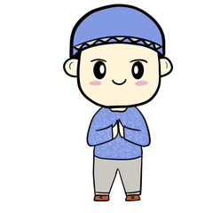 cartoon of a moeslem boy