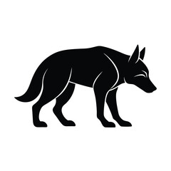 Minimalist German Shepherd Black Vector Silhouette