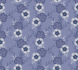 Japanese Classic Flower Fall Vector Seamless Pattern