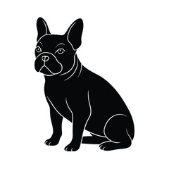 Obraz premium Simple French Bulldog Minimalist Black Vector Silhouette