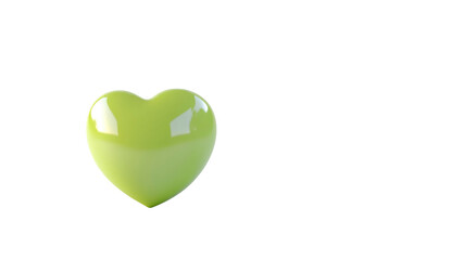 Glossy Green 3D Heart Shape