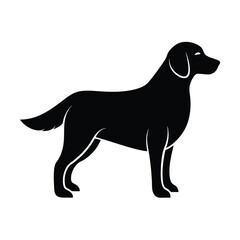 Simple Golden Retriever Minimalist Black Vector Silhouette