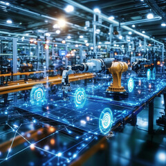 Businessmen's connections are protected through Industry 4.0 technologies that integrate advanced cybersecurity measures, operational integrity while facilitating real-time monitoring of systems.