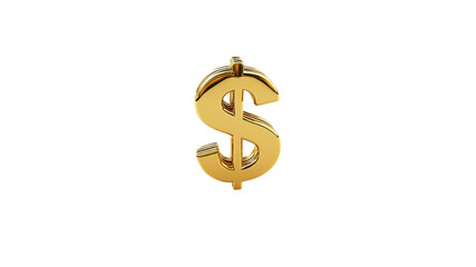 Obraz premium Golden 3D Dollar Sign on Transparent Background