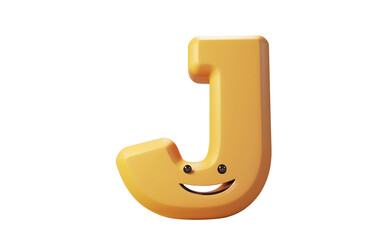 Creative Animated Letter J Narrating a Humorous Word Story Isolated on Transparent Background