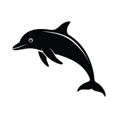 Dolphin Side Profile Black Vector Silhouette
