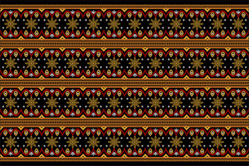 Beautiful Ethnic abstract ikat art. Seamless pattern in tribal, folk embroidery, and Mexican style. Aztec geometric art ornament print. Design for carpet, wallpaper, clothing, fabric