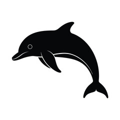 Dolphin Arched Back Black Vector Silhouette