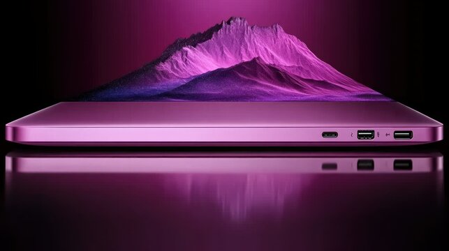 Modern, vibrant, pink laptop