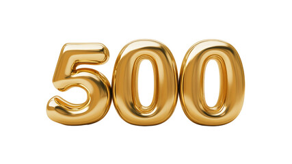 Golden Balloons Number 500 - Celebration, Anniversary, Milestone