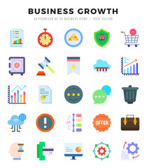 Business Growth Icon Pack 25 Vector Symbols for Web Design.