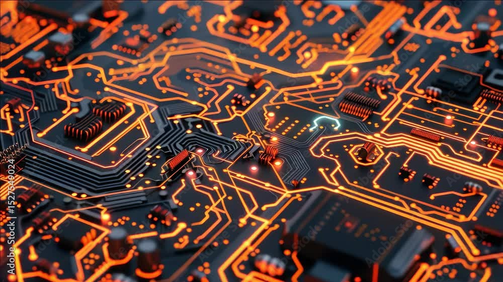 Aufkleber modern electronic circuitry up close, featuring intricate transistor designs and microscopic compone