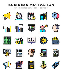 Set of Lineal Color Business Motivation Icons. Lineal Color art icon. Vector illustration