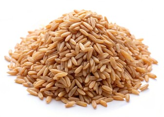 brown rice isolated on white background