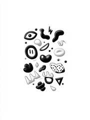 placeholder illustration, doddles,minimal, street art, funny, bichromie, 90's, kurzgesagt grphic style, white background