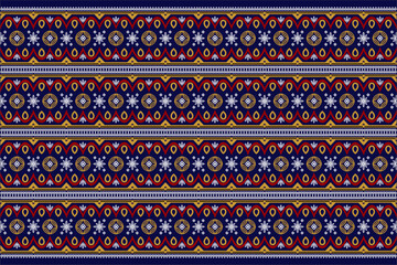 Beautiful Ethnic abstract ikat art. Seamless pattern in tribal, folk embroidery, and Mexican style. Aztec geometric art ornament print. Design for carpet, wallpaper, clothing, fabric
