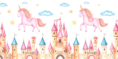 Fairytale castle kingdom vector
