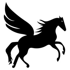Pegasus logo silhouette illustration