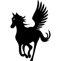 Pegasus logo silhouette illustration