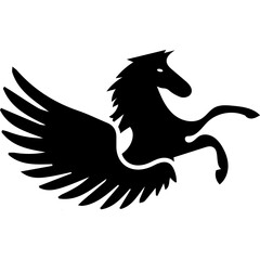 Pegasus logo silhouette illustration