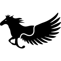 Pegasus logo silhouette illustration