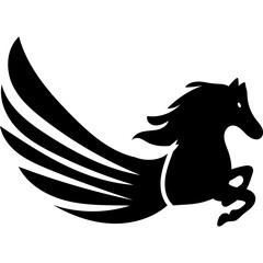 Pegasus logo silhouette illustration
