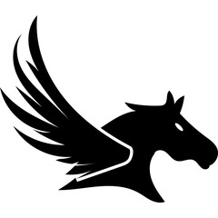 Pegasus logo silhouette illustration