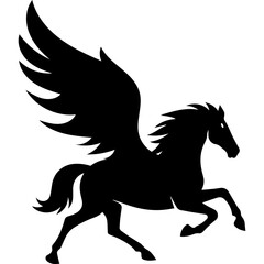 Pegasus logo silhouette illustration