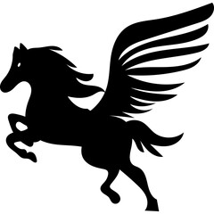 Pegasus logo silhouette illustration