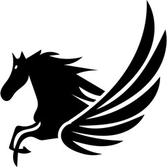 Pegasus logo silhouette illustration
