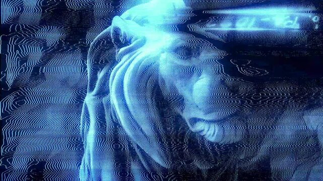 Close in on the head of a Lion with a distorted modulation effect.
