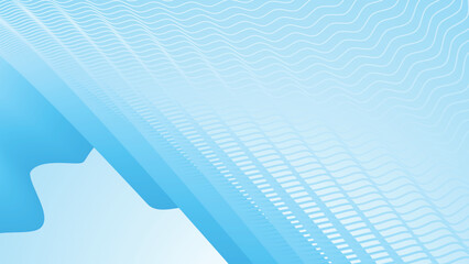 Blue gradient background with stripes wave line pattern