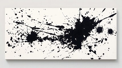 Obraz premium Abstract grunge background with black ink splatters, paint texture, and a dirty border design