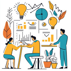A hand of a businessman drawing graphs symbolizes how teamwork transforms individual ideas into shared success, blending collaboration, strategy, and innovation to achieve collective goals.