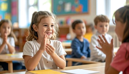 Sign Language Class, Kids Learning Together, Joyful Education