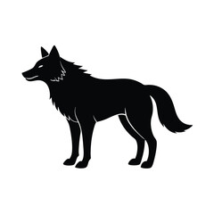 Wolf Arched Back Black Vector Silhouette