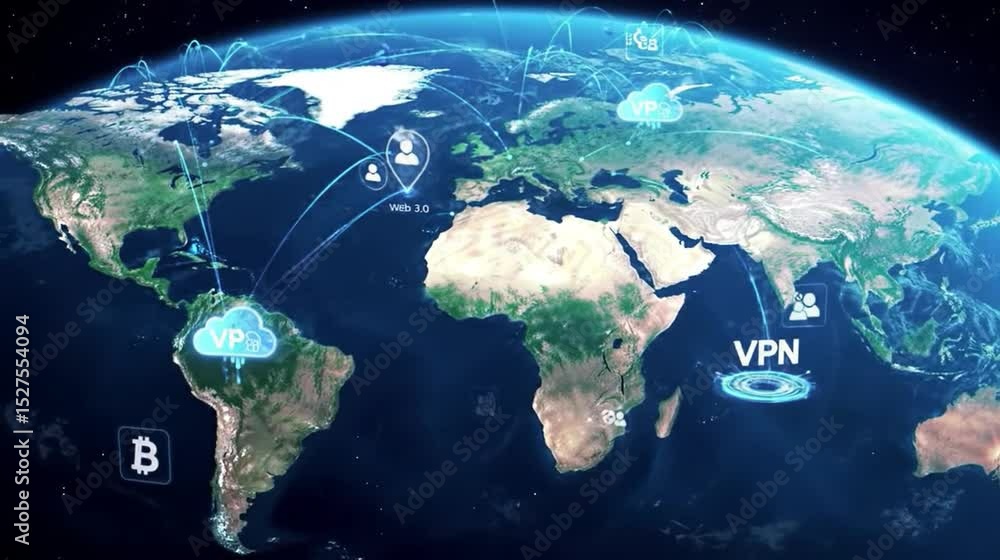 Aufkleber digital world map with users worldwide connections. global social media network and communication on
