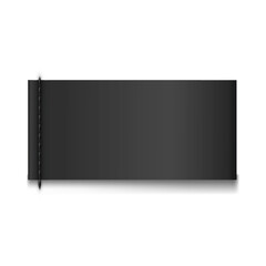 Horizontal black cotton ribbon with topstitching on the left edge.