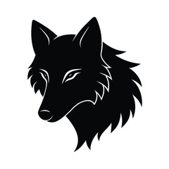 Wolf Ears Perked Black Vector Silhouette