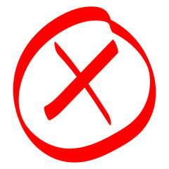 Obraz premium Wrong Red Cross Mark