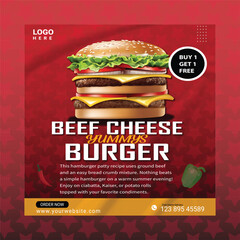 Beef Cheese Yummys Burger Flyer
