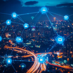 Businessman touch word The Internet of Things (IoT) is a network of interrelated devices that connect and exchange data without human input, enabling automation and smarter decision-making.