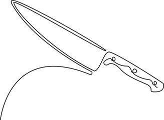 Knife kitchen continuous line. Continuous one line drawing knife kitchen. Kitchen, equipment concept. Single line drawing, Vector Illustration.