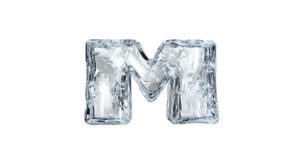 Icy Letter M - Frozen Alphabet 3D Render