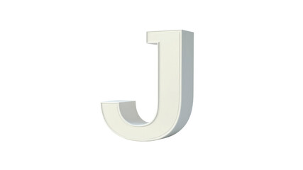 3D Render of White Letter J