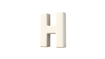 Fototapeta premium 3D Render of the Letter H Clean, Modern White Capital Letter