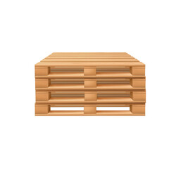 Wooden pallets for storage and transportation stacked on each other.