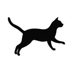 Domestic Shorthair Cat Black Vector Silhouette